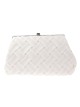 Bolso clutch de fiesta polipiel trenzado blanco