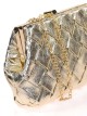 Bolso clutch de fiesta polipiel trenzado oro-claro