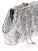 Bolso clutch de fiesta polipiel trenzado plata
