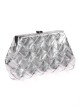 Bolso clutch de fiesta polipiel trenzado plata