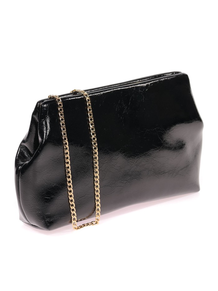 Cartera de fiesta acharolado negro