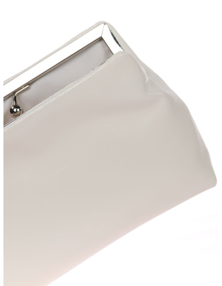 Cartera de fiesta acharolado blanco