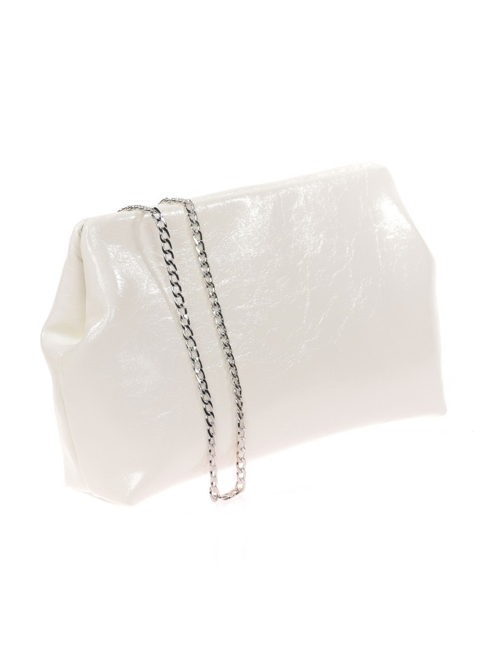 Cartera de fiesta acharolado blanco