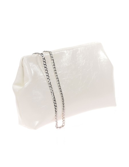 Cartera de fiesta acharolado blanco
