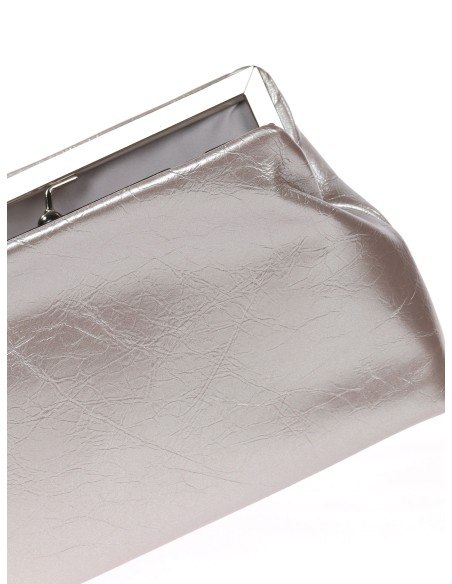 Cartera de fiesta acharolado plata