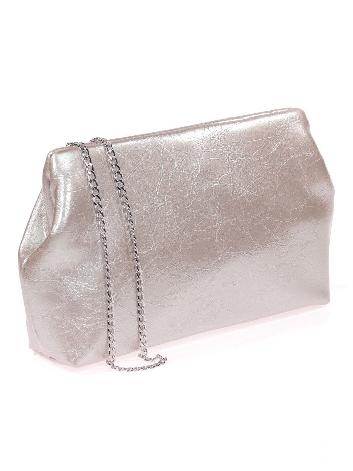 Cartera de fiesta acharolado plata