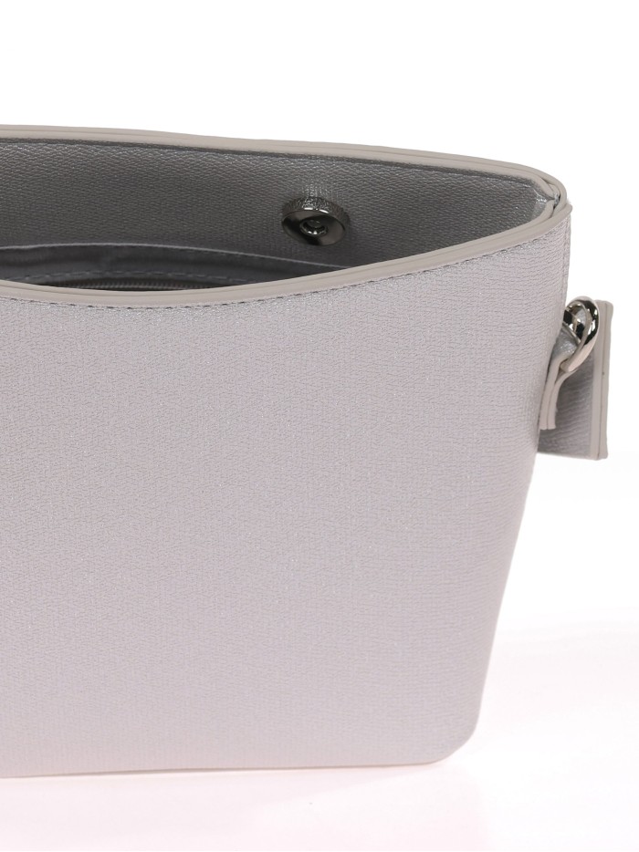 Mini saca de fiesta metalizada plata