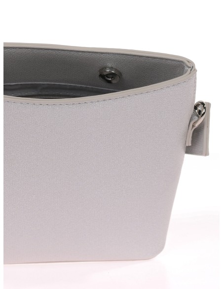 Mini saca de fiesta metalizada plata