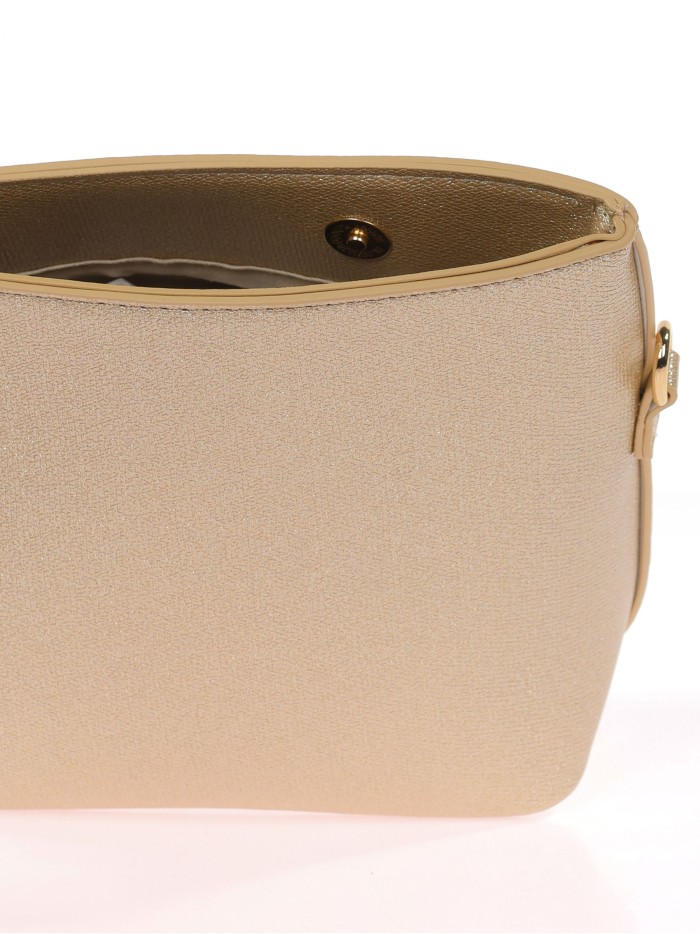 Mini saca de fiesta metalizada oro-claro