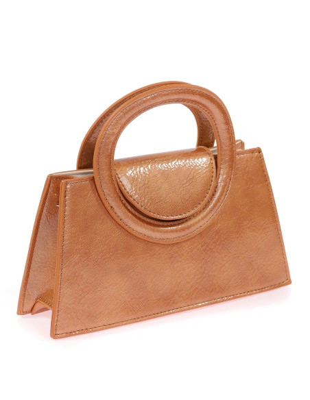 Mini bolso tote de fiesta acharolado cuero