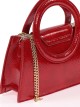Mini bolso tote de fiesta acharolado rojo-oscuro
