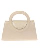 Mini bolso tote de fiesta acharolado beige