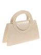 Mini bolso tote de fiesta acharolado beige