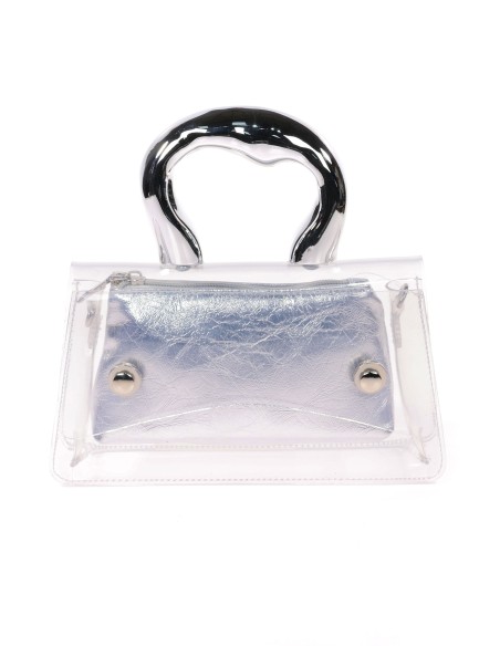 Mini bolso vinilo de fiesta plata