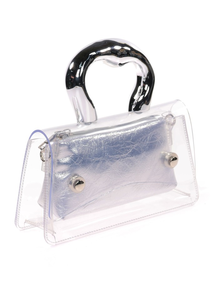 Mini bolso vinilo de fiesta plata