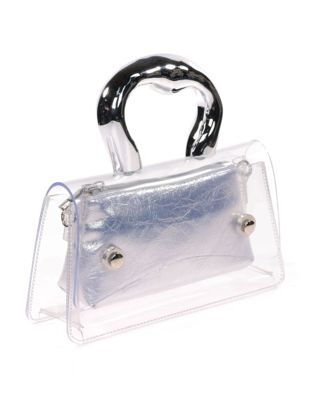 Mini bolso vinilo de fiesta plata