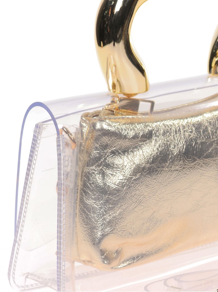Mini bolso vinilo de fiesta oro