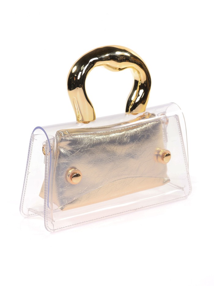 Mini bolso vinilo de fiesta oro