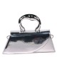 Mini bolso tote de fiesta acharolado plata