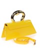 Mini bolso tote de fiesta acharolado amarillo
