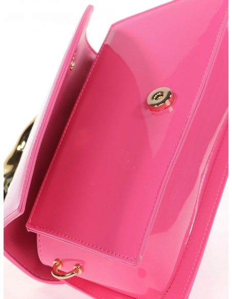 Mini bolso tote de fiesta acharolado fucsia