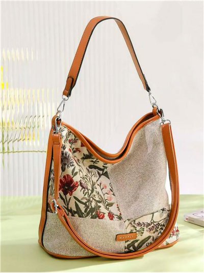 Bolso de hombro lino floral