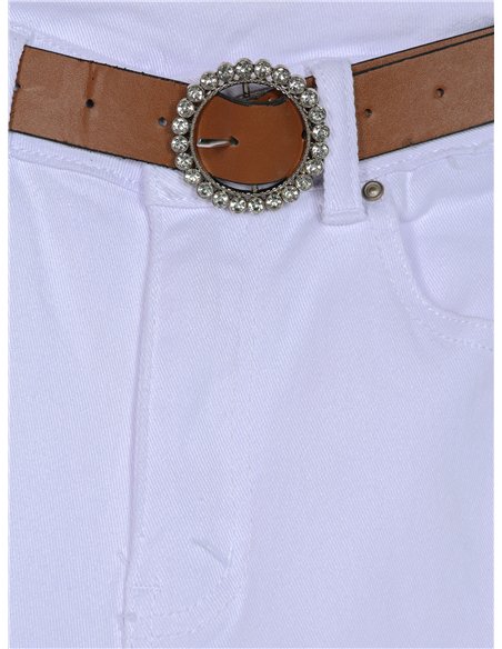Jeans flare cinturón blanco (S-XXL)