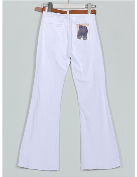 Jeans flare cinturón blanco (S-XXL)