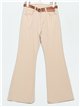 Jeans flare cinturón beis (S-XXL)