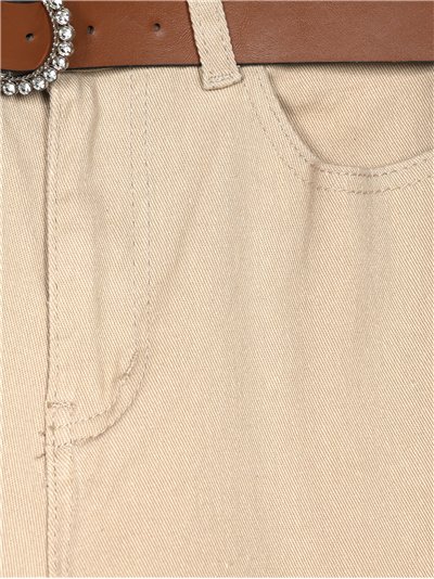 Jeans flare cinturón beis (S-XXL) 2