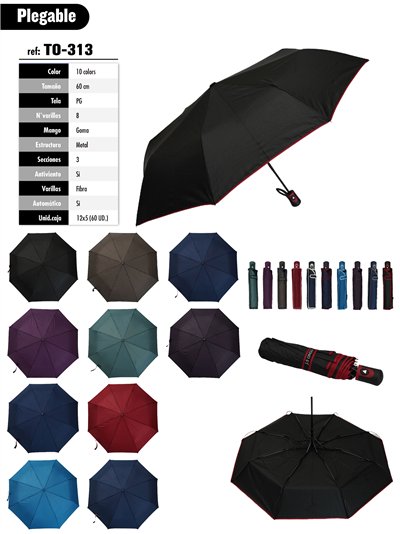 Paraguas plegable franja automático antiviento