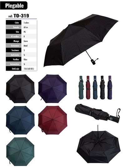 Paraguas plegable lunares automático antiviento