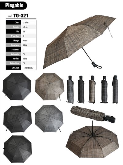 Paraguas plegable cuadros automático antiviento