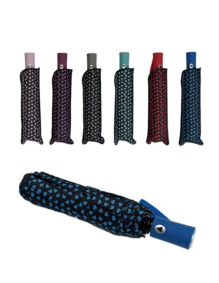 Paraguas plegable corazoncitos automático antiviento