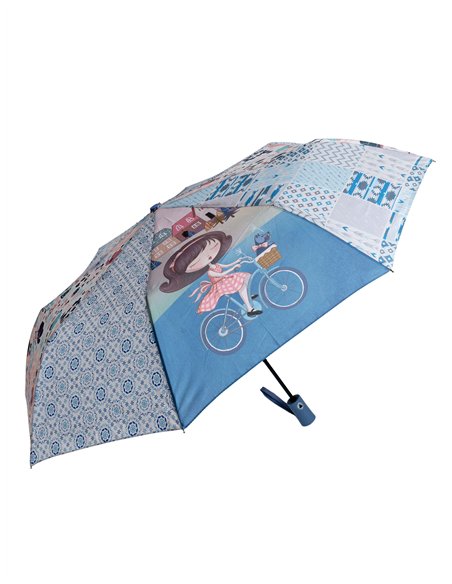 Paraguas plegable girl automático antiviento
