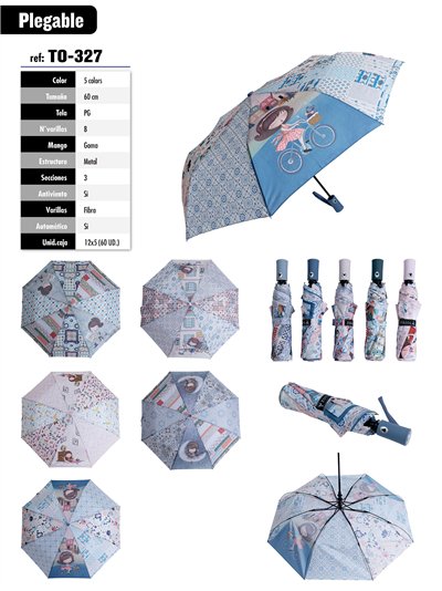 Paraguas plegable girl automático antiviento