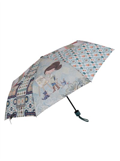 Paraguas plegable girl no automático antiviento 2