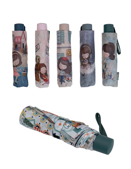 Paraguas plegable girl no automático antiviento
