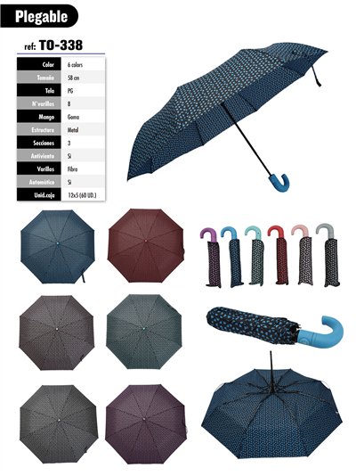 Paraguas plegable corazoncitos automático antiviento