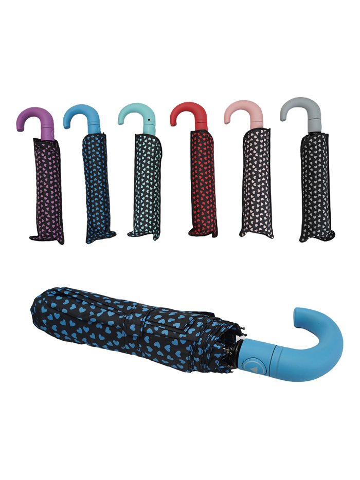 Paraguas plegable corazoncitos automático antiviento