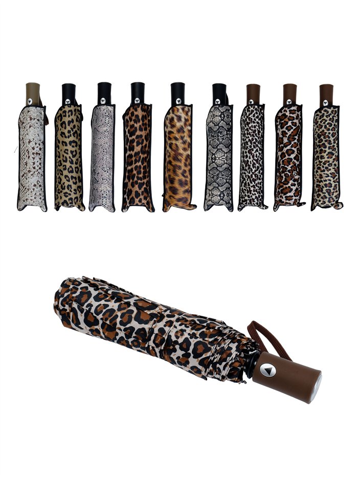 Paraguas plegable animal print automático antiviento
