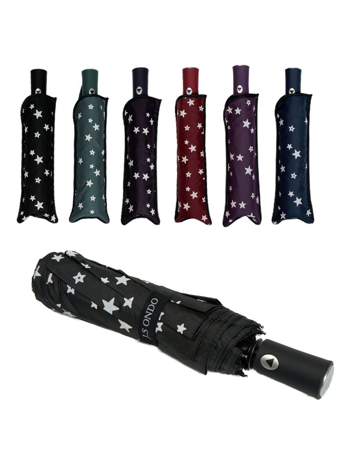 Paraguas plegable estrellas mágicas cambia de color automático antiviento