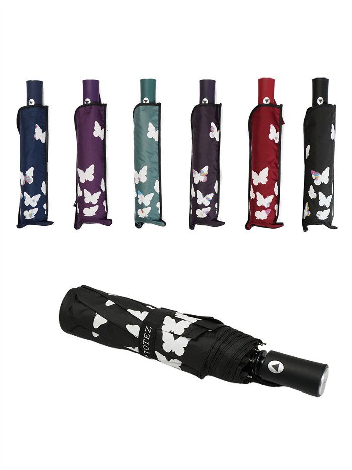 Colour Changing butterflies folding umbrella automatic windproof