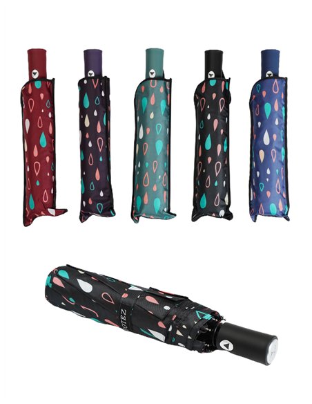 Paraguas plegable gotas de lluvia  automático antiviento