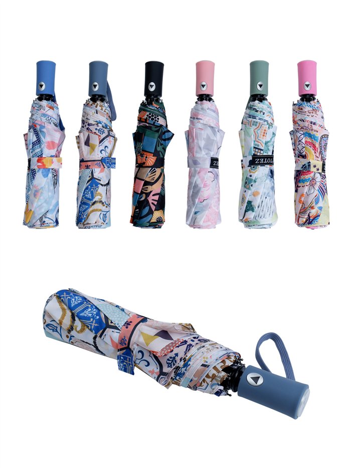 Paraguas plegable estampado automático antiviento