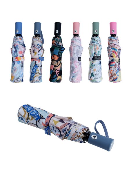 Paraguas plegable estampado automático antiviento