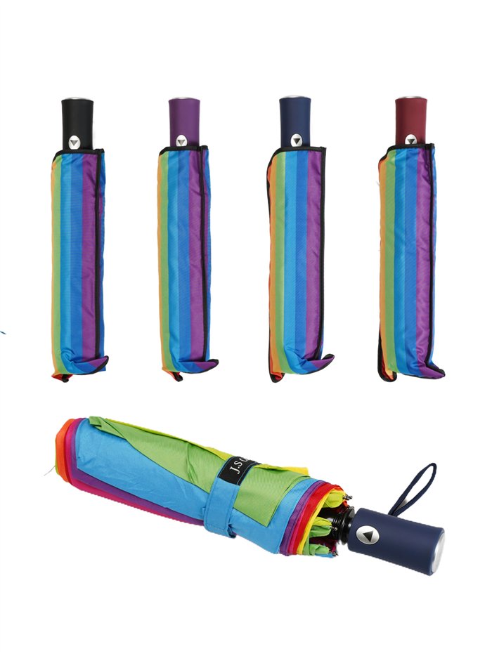 Paraguas plegable multicolor automático antiviento