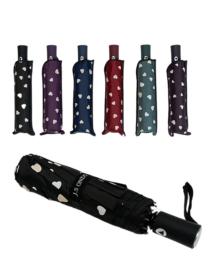 Paraguas plegable corazoncitos mágicos cambia de color automático antiviento