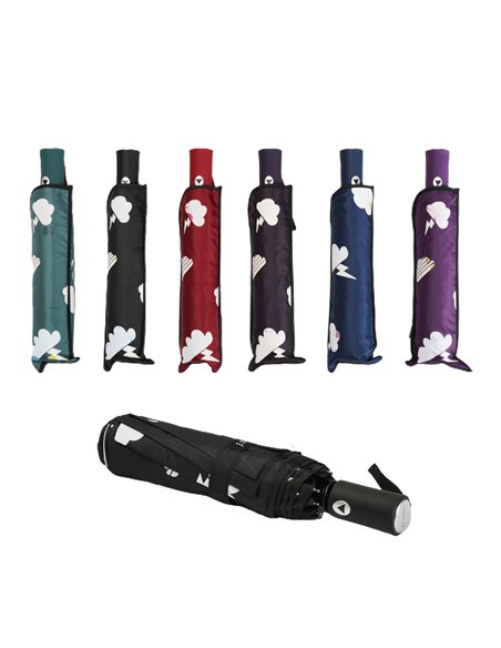 Paraguas plegable nubes mágicas cambia de color automático antiviento