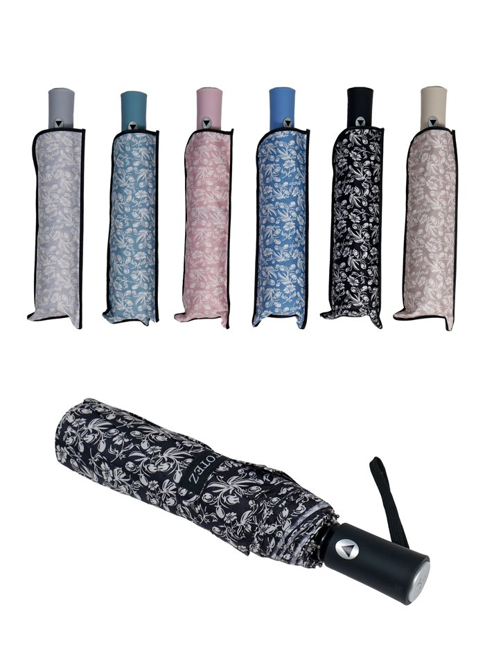 Paraguas plegable flores automático antiviento